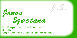 janos szmetana business card